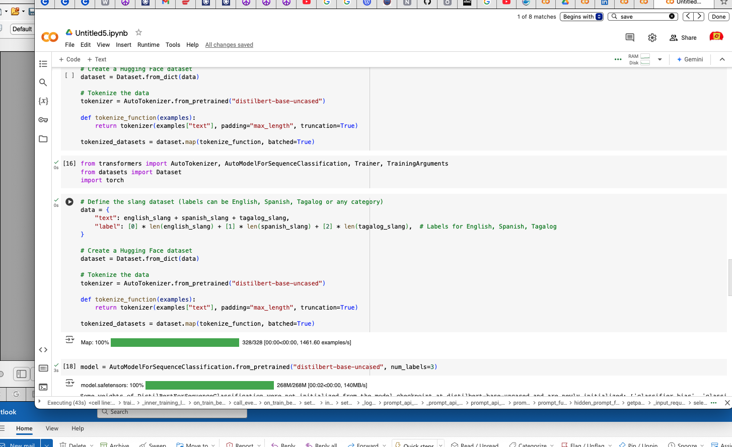 TensorFlow model architecture code snippet